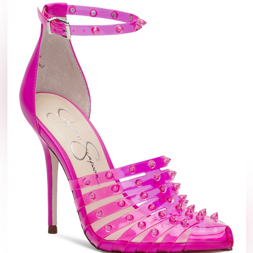 Hot pink Jessica Simpson studded heels. BRAND NEW IN BOX